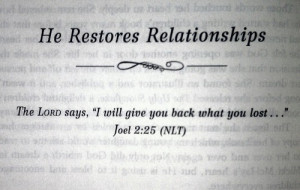 will restore the years that the locust has eaten and I will bring ...