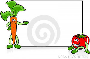 Funny Vegetables Funny vegetables with sign