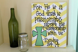 Cute Chevron/ Cross Painting with Bible Verse