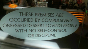 Sign at rice pudding shop in SoHo.