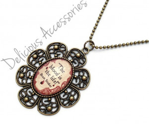Bram Stoker DRACULA Blood Quote Antique Brass Necklace. $11.95, via ...