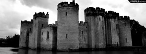Black and White Photograph of Castle Facebook Cover
