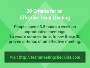 30 Rules to Follow for an Effective Team Meeting