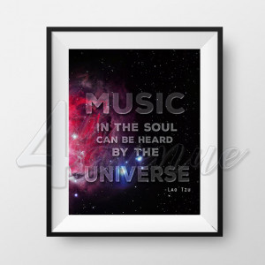 Print Music in the Soul Lao Tzu Quote Typography Wall Art ★