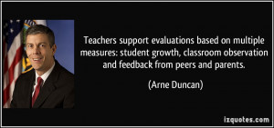 ... growth, classroom observation and feedback from peers and parents