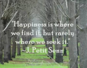 Happiness Is Where We Find It But Rarely Where We Seek It