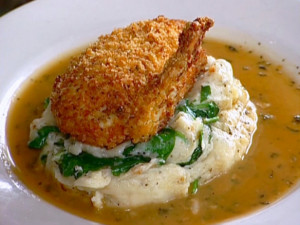 chicken chop with sage and baby spinach mashed potatoes recipe