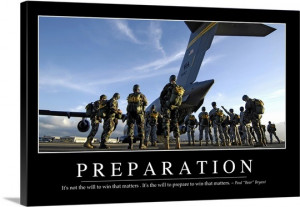 Preparation: Inspirational Quote and Motivational Poster Wall Art