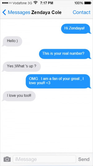 Zendaya Real Phone Number 2015
