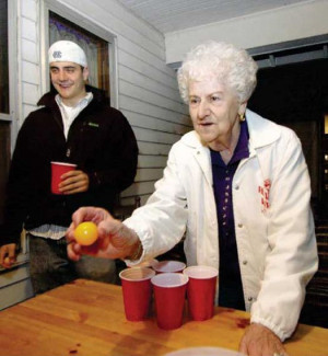 Never challenge grandma to Beer Pong... Unless you're ready to get ...