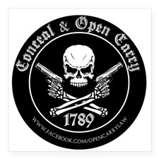 Open Carry & Concealed Carry Logo Square Sticker 3 for