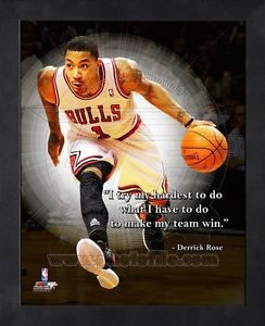 Derek Rose Chicago Bulls 8x10 Wood Framed Pro Quotes Photo - Combined ...