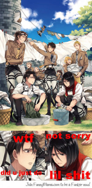 mikasa ripped levi's shirt