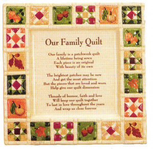 Patchwork Quilt design Plate with our family is a patchwork quilt ...