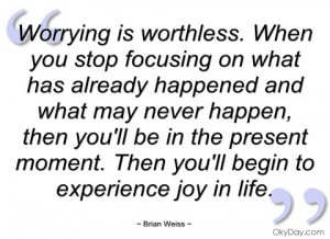 worrying is worthless