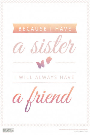 free printable} Sister Quote + 5 Tips For Celebrating Sister's Day on ...