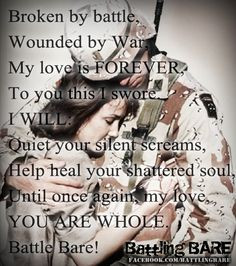 with PTSD. Battle Bare Spouse Pledge Broken by battle, Wounded ...
