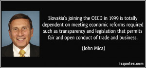 Slovakia's joining the OECD in 1999 is totally dependent on meeting ...