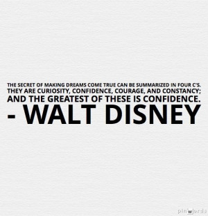 Walt Disney quote. Keys to making dreams come true. Confidence ...