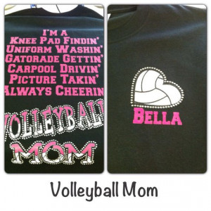 VolleyBall Mom Bling T Shirt Small XL