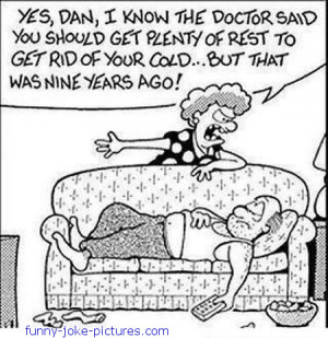 Sick Husband Rest Cartoon Joke