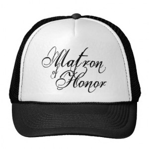 Naughy Grunge Script - Matron Of Honor Black Trucker Hats