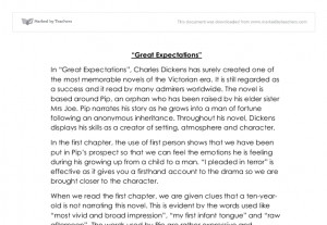 Analysis of chapters 1-8 in Great Expectation by Charles Dickens