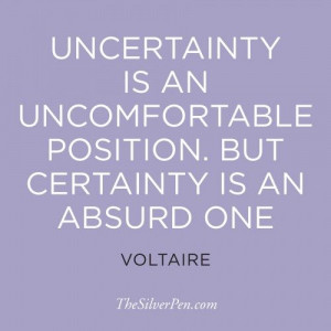 ReAD THIS ONE LAURA! The Value of Uncertainty - Inspired Living ...