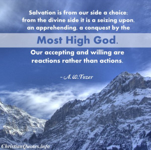 AW Tozer Christian Quote - salvation