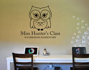 Teacher Classroom Vinyl Owl Decal - School Vinyl Lettering Wall Words ...