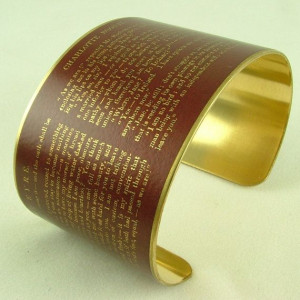 Charlotte Bronte's Jane Eyre Literary Book Pages Brass Cuff Bracelet