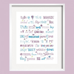 Three Little Birds Bob Marley Print Song Quote in Purple, Teal, Blue ...