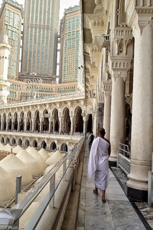 Man Walks on the Second Floor of Masjid al-Haram in Makkah, Saudi ...