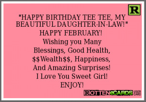 HAPPY BIRTHDAY TEE TEE, MY BEAUTIFUL DAUGHTER-IN-LAW!HAPPY FEBRUARY ...