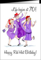 Red Hats 70th Birthday Card - Product #790492