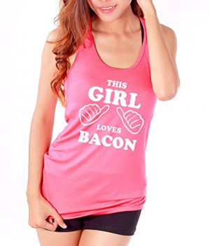 ... -Girl-Loves-Bacon-Fitness-Workout-Tank-Tops-Gym-Clothes-Meduim-Pink-0
