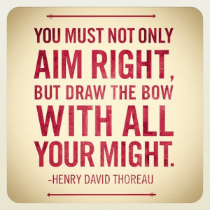 You must not only aim right, but draw the bow with all your might ...