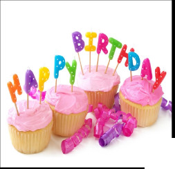 ... with Happy Birthday spelled out in candles for a kids birthday party