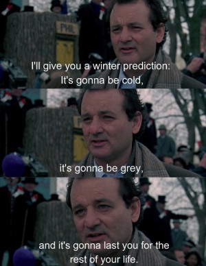 Groundhog day meme bill Murray winter prediction
