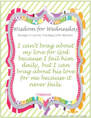 Wisdom for Wednesday-God's Love