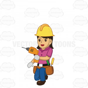 Cartoon Woman Construction Worker Female construction worker