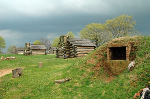 Replica of encampment at Valley Forge by Dan Smith, used with ...