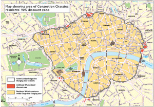 London Congestion Charge Zone Map