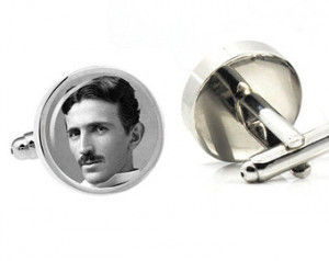 Nikola Tesla Cufflinks custom portraits Cuff links famous faces ...