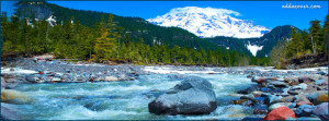 River Running Through the Mountains Facebook Cover