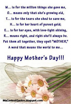 is for the million things she gave me,