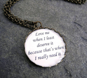 Love Me When I Least Deserve It Necklace - Misty Aurora / Etsy