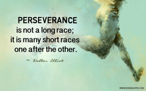 Perseverance is not a long race; it is many short races one after the ...