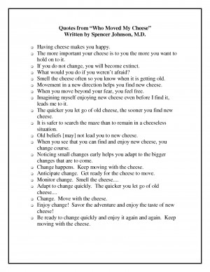 Who Moved My Cheese Quotes