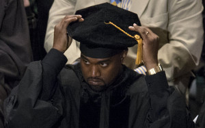 Kanye West forgets to scowl as he is awarded honorary doctorate